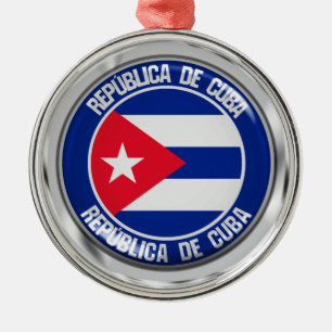 Cuba Round Emblem Metalen Ornament