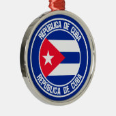 Cuba Round Emblem Metalen Ornament (Rechts)