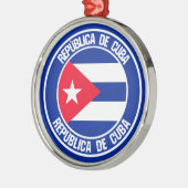 Cuba Round Emblem Metalen Ornament (Links)