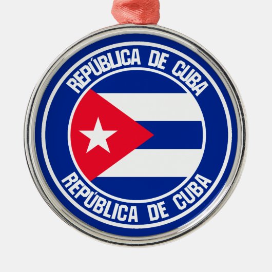 Cuba Round Emblem Metalen Ornament (Voorkant)