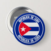 Cuba Round Emblem Ronde Button 7,6 Cm (Voorkant /achterkant)
