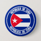 Cuba Round Emblem Ronde Button 7,6 Cm (Voorkant)