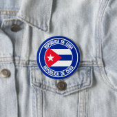 Cuba Round Emblem Ronde Button 7,6 Cm (In situ)