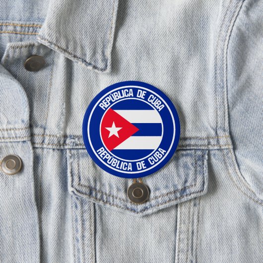 Cuba Round Emblem Ronde Button 7,6 Cm (In situ)