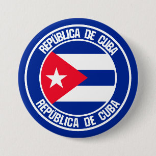 Cuba Round Emblem Ronde Button 7,6 Cm