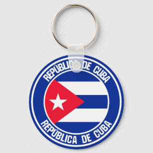 Cuba Round Emblem Sleutelhanger