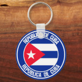 Cuba Round Emblem Sleutelhanger (Voorkant)