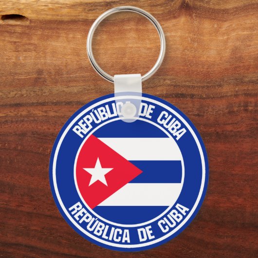Cuba Round Emblem Sleutelhanger (Voorkant)