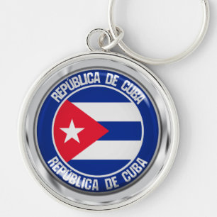 Cuba Round Emblem Sleutelhanger