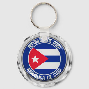 Cuba Round Emblem Sleutelhanger