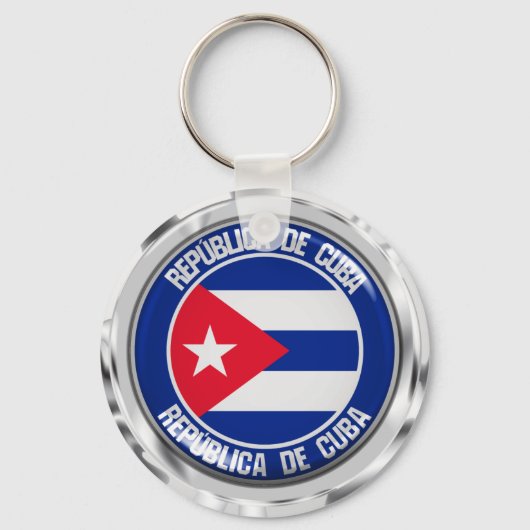 Cuba Round Emblem Sleutelhanger (Voorkant)