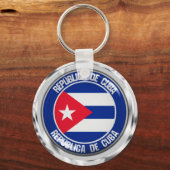 Cuba Round Emblem Sleutelhanger (Voorkant)