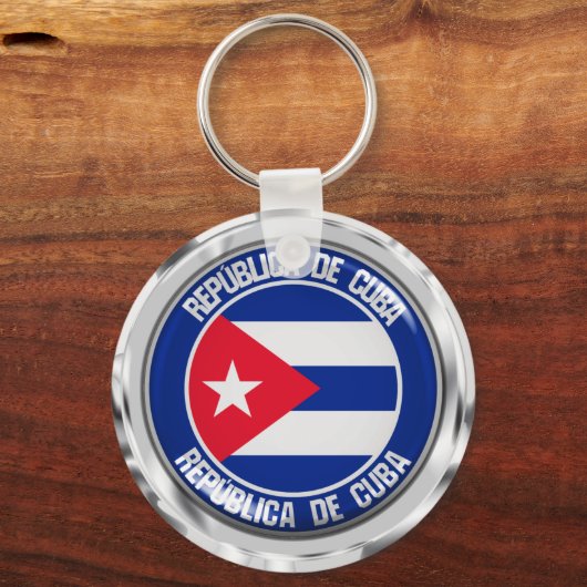 Cuba Round Emblem Sleutelhanger (Voorkant)
