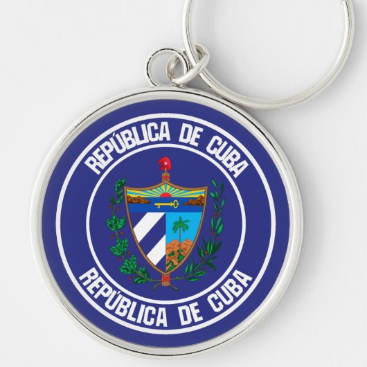 Cuba Round Emblem Sleutelhanger (Voorkant)