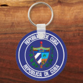 Cuba Round Emblem Sleutelhanger (Voorkant)