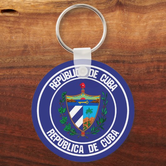 Cuba Round Emblem Sleutelhanger (Voorkant)