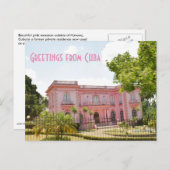 Cuba roze Mansion Briefkaart (Voorkant / Achterkant)