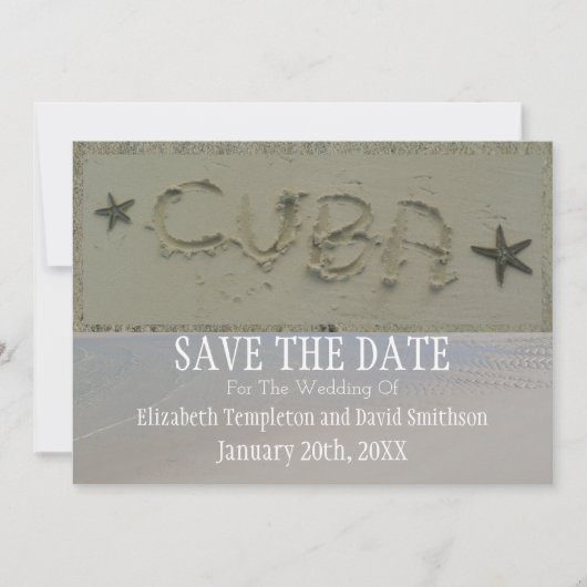 Cuba Save the Date Destination Beach Wedding (Voorkant)