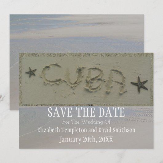 Cuba Save the Date Destination Beach Wedding (Voorkant / Achterkant)