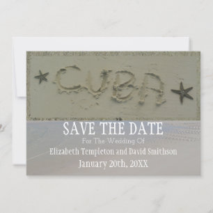Cuba Save the Date Destination Beach Wedding