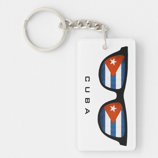 Cuba Shades aangepaste tekst & kleur sleutelhanger (Voorkant)