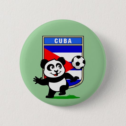 Cuba Soccer Panda Ronde Button 5,7 Cm (Voorkant)