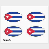 Cuba-Sticker met vlag ovaal Ovale Sticker (Vel)