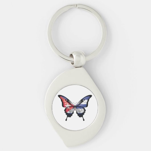 Cuba Swallowtail Vlinder Vlag Sticker Sleutelhanger (Voorkant)