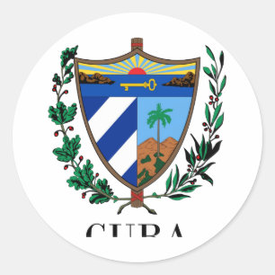 CUBA - symbool/wapen/vlag/kleuren/embleem Ronde Sticker