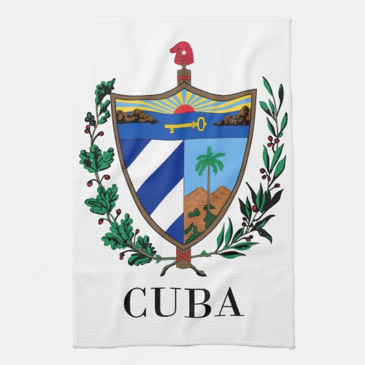 CUBA - symbool/wapen/vlag/kleuren/embleem Theedoek (Verticaal)