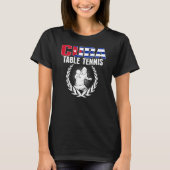 Cuba Table Tennis Cuban Ping Pong Supporter Spor T-shirt (Voorkant)