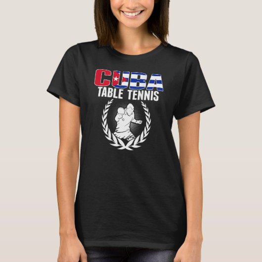 Cuba Table Tennis   Cuban Ping Pong Supporter Spor T-shirt (Voorkant)