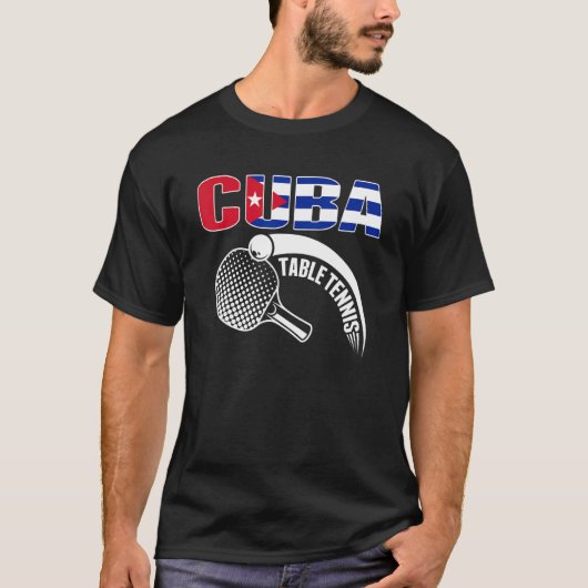 Cuba Table Tennis Support Cuban Ping Pong Team 2 T-shirt (Voorkant)