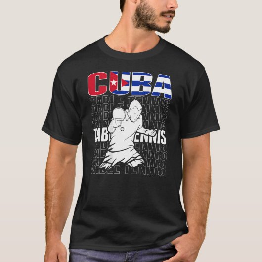Cuba Table Tennis Support Cuban Ping Pong Team 3 T-shirt (Voorkant)