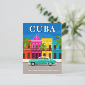 Cuba Travel Classic Car Briefkaart (Staand voorkant)