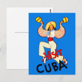 Cuba Travel Poster Maracas Briefkaart (Voorkant / Achterkant)