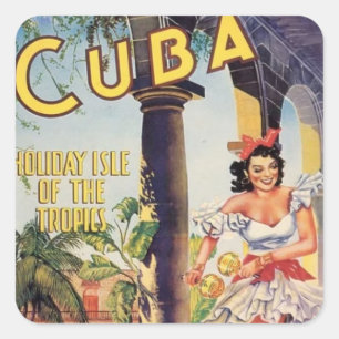  Cuba Vakantie Isle of Tropics Vierkante Sticker