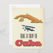 Cuba vakantieposter aankondigingskaart (Voorkant / Achterkant)