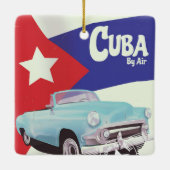 Cuba vanuit de lucht keramisch ornament (Achterkant)