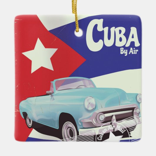 Cuba vanuit de lucht keramisch ornament (Voorkant)
