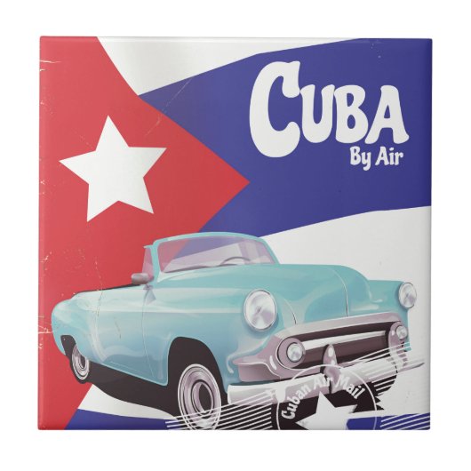 Cuba vanuit de lucht tegeltje (Voorkant)