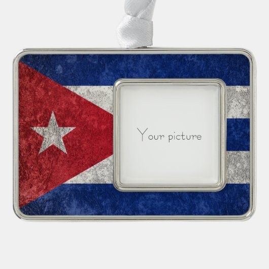 Cuba Verzilverd Omlijst Ornament (Voorkant)
