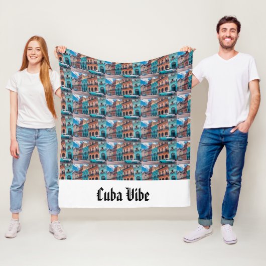 Cuba Vibe Personalized Fleece Blanket (In situ)