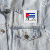 Cuba Vierkante Button 5,1 Cm (In situ)