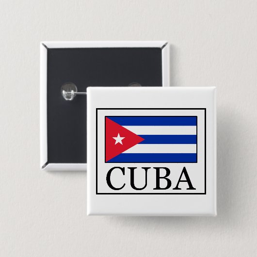 Cuba Vierkante Button 5,1 Cm (Voorkant /achterkant)