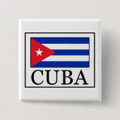 Cuba Vierkante Button 5,1 Cm (Voorkant)