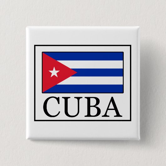 Cuba Vierkante Button 5,1 Cm (Voorkant)