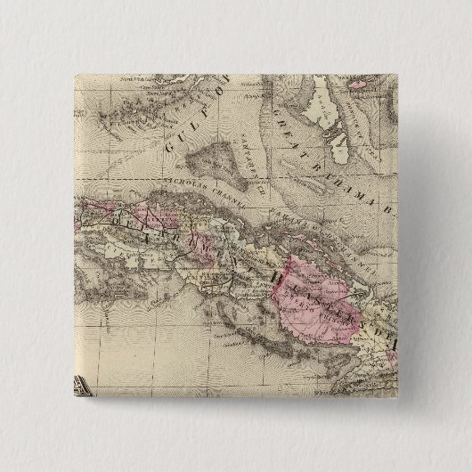 Cuba Vierkante Button 5,1 Cm (Voorkant)