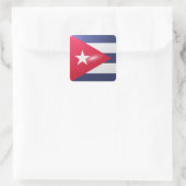 Cuba vierkante glossy vlag sticker (Tas)