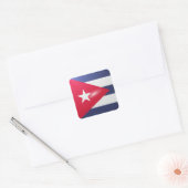 Cuba vierkante glossy vlag sticker (Envelop)